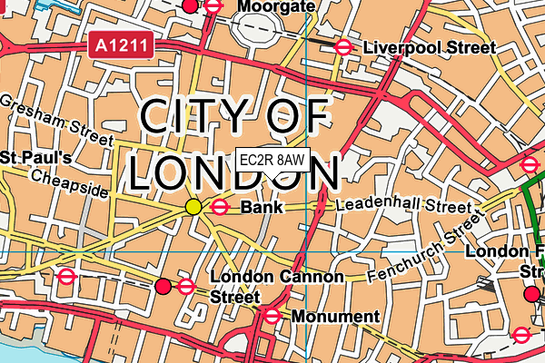 EC2R 8AW map - OS VectorMap District (Ordnance Survey) EC2R 8AW map - OS VectorMap District (Ordnance Survey)