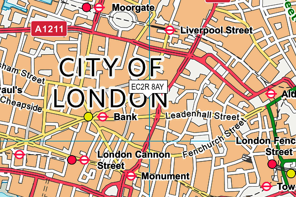 EC2R 8AY map - OS VectorMap District (Ordnance Survey) EC2R 8AY map - OS VectorMap District (Ordnance Survey)