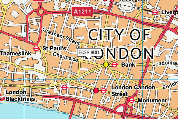 EC2R 8DD map - OS VectorMap District (Ordnance Survey) EC2R 8DD map - OS VectorMap District (Ordnance Survey)