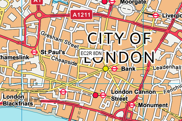 EC2R 8DN map - OS VectorMap District (Ordnance Survey) EC2R 8DN map - OS VectorMap District (Ordnance Survey)