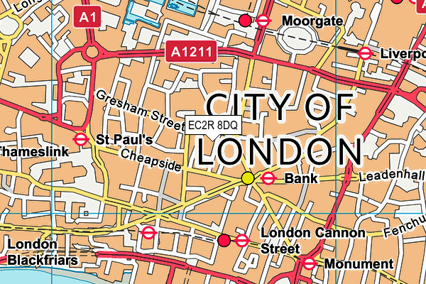 EC2R 8DQ map - OS VectorMap District (Ordnance Survey) EC2R 8DQ map - OS VectorMap District (Ordnance Survey)