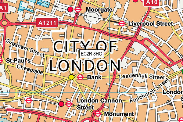 EC2R 8HG map - OS VectorMap District (Ordnance Survey) EC2R 8HG map - OS VectorMap District (Ordnance Survey)