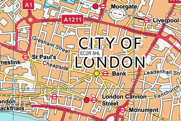 EC2R 8HL map - OS VectorMap District (Ordnance Survey) EC2R 8HL map - OS VectorMap District (Ordnance Survey)
