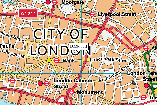 EC2R 8JB map - OS VectorMap District (Ordnance Survey) EC2R 8JB map - OS VectorMap District (Ordnance Survey)