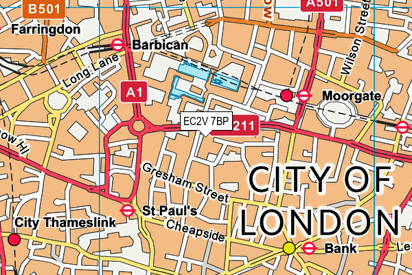 EC2V 7BP map - OS VectorMap District (Ordnance Survey) EC2V 7BP map - OS VectorMap District (Ordnance Survey)