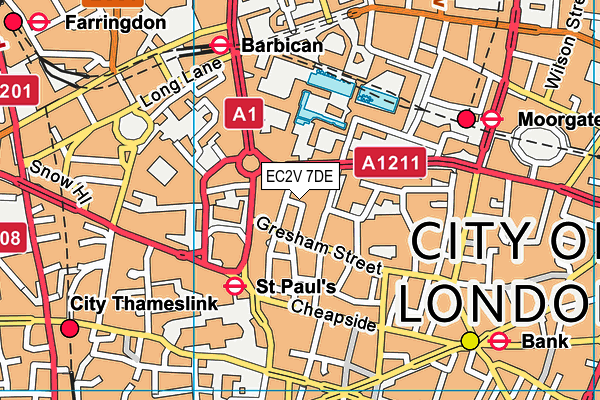 EC2V 7DE map - OS VectorMap District (Ordnance Survey) EC2V 7DE map - OS VectorMap District (Ordnance Survey)