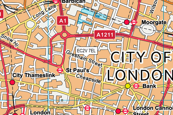 EC2V 7EL map - OS VectorMap District (Ordnance Survey) EC2V 7EL map - OS VectorMap District (Ordnance Survey)
