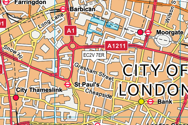 EC2V 7ER map - OS VectorMap District (Ordnance Survey) EC2V 7ER map - OS VectorMap District (Ordnance Survey)
