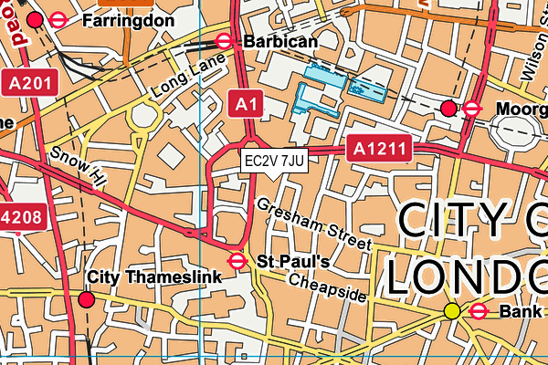 EC2V 7JU map - OS VectorMap District (Ordnance Survey) EC2V 7JU map - OS VectorMap District (Ordnance Survey)