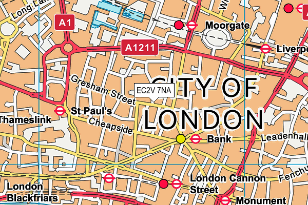 EC2V 7NA map - OS VectorMap District (Ordnance Survey) EC2V 7NA map - OS VectorMap District (Ordnance Survey)