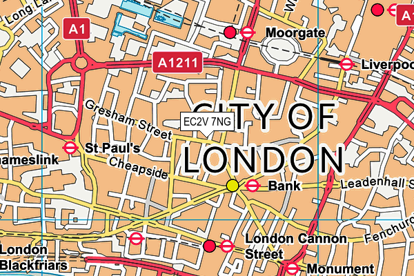 EC2V 7NG map - OS VectorMap District (Ordnance Survey) EC2V 7NG map - OS VectorMap District (Ordnance Survey)