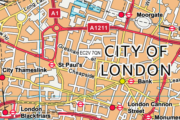 EC2V 7QN map - OS VectorMap District (Ordnance Survey) EC2V 7QN map - OS VectorMap District (Ordnance Survey)