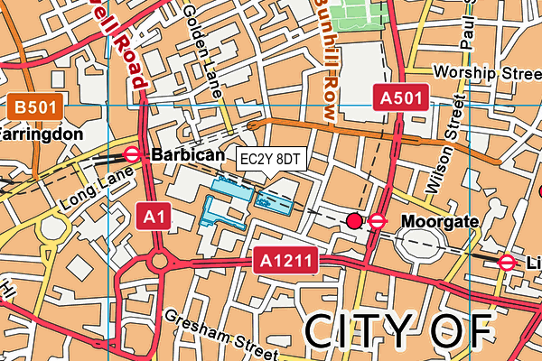EC2Y 8DT map - OS VectorMap District (Ordnance Survey)