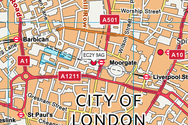 EC2Y 9AG map - OS VectorMap District (Ordnance Survey) EC2Y 9AG map - OS VectorMap District (Ordnance Survey)