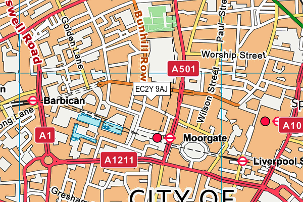 EC2Y 9AJ map - OS VectorMap District (Ordnance Survey) EC2Y 9AJ map - OS VectorMap District (Ordnance Survey)