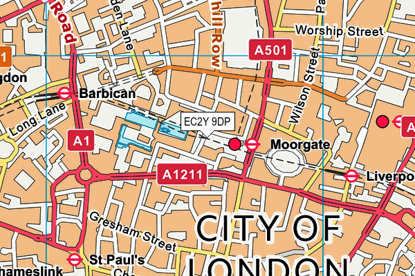 EC2Y 9DP map - OS VectorMap District (Ordnance Survey) EC2Y 9DP map - OS VectorMap District (Ordnance Survey)