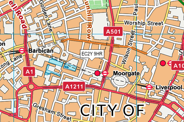 EC2Y 9HR map - OS VectorMap District (Ordnance Survey) EC2Y 9HR map - OS VectorMap District (Ordnance Survey)