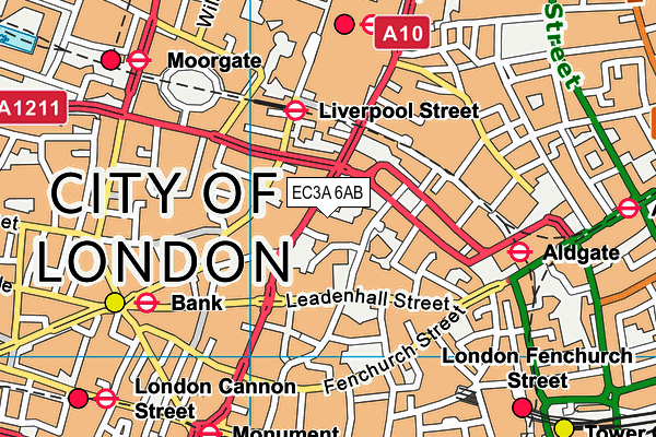 EC3A 6AB map - OS VectorMap District (Ordnance Survey) EC3A 6AB map - OS VectorMap District (Ordnance Survey)
