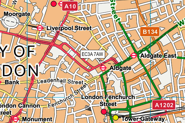 EC3A 7AW map - OS VectorMap District (Ordnance Survey) EC3A 7AW map - OS VectorMap District (Ordnance Survey)