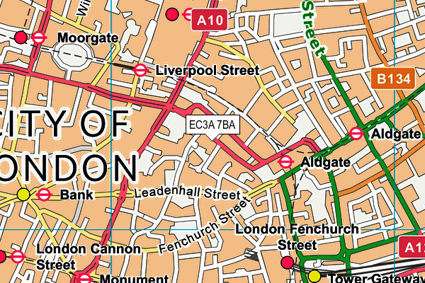 EC3A 7BA map - OS VectorMap District (Ordnance Survey) EC3A 7BA map - OS VectorMap District (Ordnance Survey)
