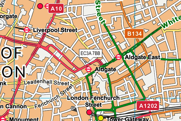 EC3A 7BB map - OS VectorMap District (Ordnance Survey) EC3A 7BB map - OS VectorMap District (Ordnance Survey)