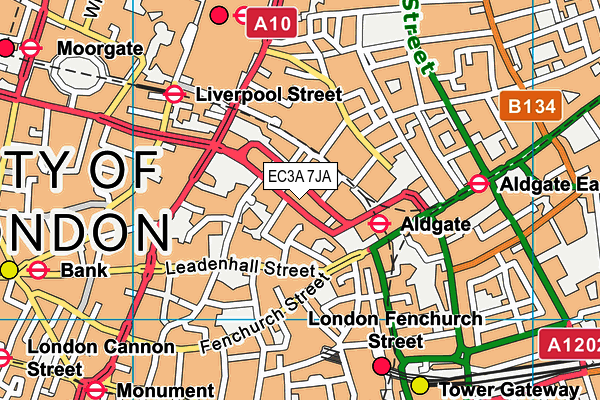 EC3A 7JA map - OS VectorMap District (Ordnance Survey) EC3A 7JA map - OS VectorMap District (Ordnance Survey)