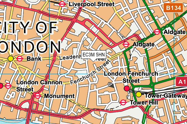 EC3M 5HN map - OS VectorMap District (Ordnance Survey) EC3M 5HN map - OS VectorMap District (Ordnance Survey)
