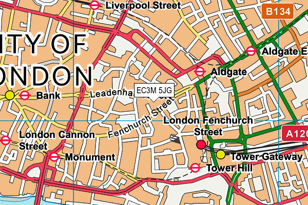 EC3M 5JG map - OS VectorMap District (Ordnance Survey) EC3M 5JG map - OS VectorMap District (Ordnance Survey)