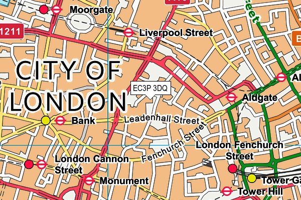 EC3P 3DQ map - OS VectorMap District (Ordnance Survey)