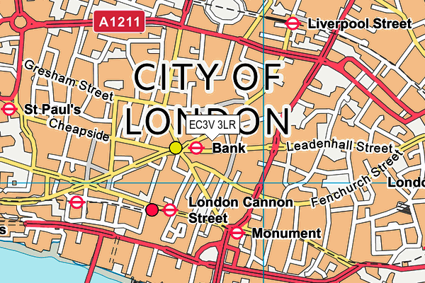EC3V 3LR map - OS VectorMap District (Ordnance Survey) EC3V 3LR map - OS VectorMap District (Ordnance Survey)