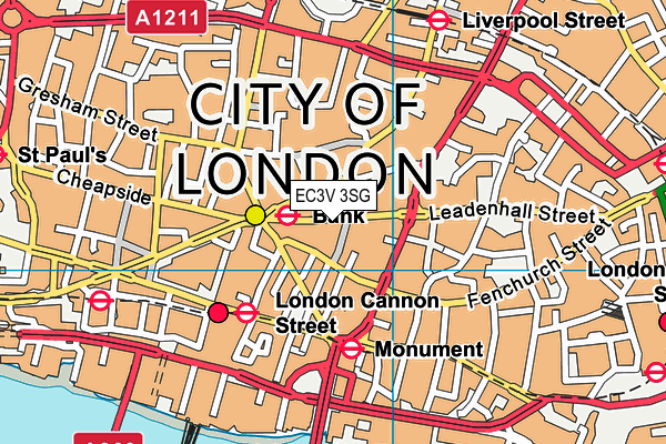 EC3V 3SG map - OS VectorMap District (Ordnance Survey) EC3V 3SG map - OS VectorMap District (Ordnance Survey)
