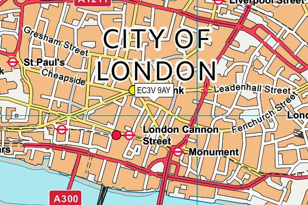EC3V 9AY map - OS VectorMap District (Ordnance Survey) EC3V 9AY map - OS VectorMap District (Ordnance Survey)