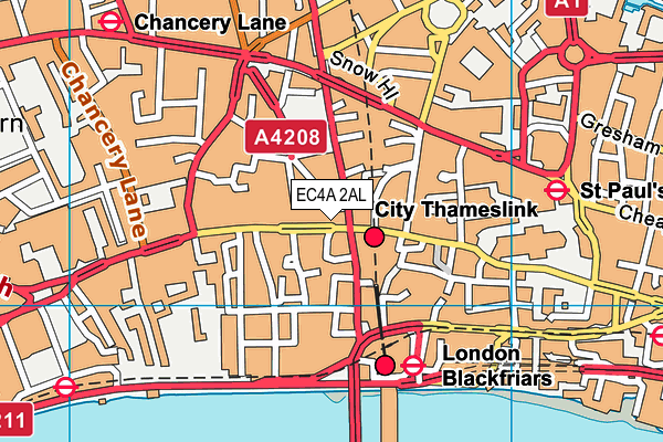 EC4A 2AL map - OS VectorMap District (Ordnance Survey) EC4A 2AL map - OS VectorMap District (Ordnance Survey)