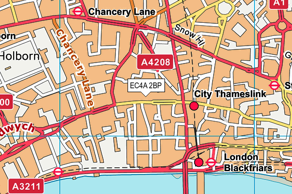 EC4A 2BP map - OS VectorMap District (Ordnance Survey) EC4A 2BP map - OS VectorMap District (Ordnance Survey)