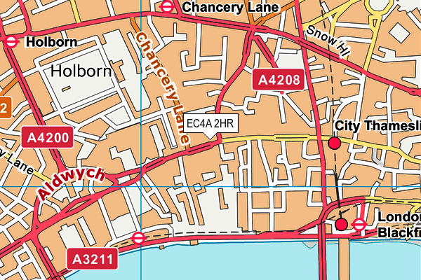 EC4A 2HR map - OS VectorMap District (Ordnance Survey) EC4A 2HR map - OS VectorMap District (Ordnance Survey)