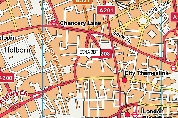 EC4A 3BT map - OS VectorMap District (Ordnance Survey)