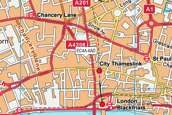 EC4A 4AD map - OS VectorMap District (Ordnance Survey) EC4A 4AD map - OS VectorMap District (Ordnance Survey)