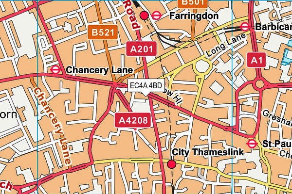 EC4A 4BD map - OS VectorMap District (Ordnance Survey) EC4A 4BD map - OS VectorMap District (Ordnance Survey)