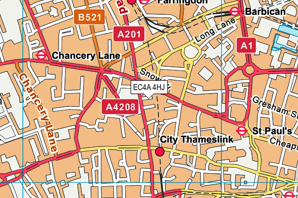 EC4A 4HJ map - OS VectorMap District (Ordnance Survey) EC4A 4HJ map - OS VectorMap District (Ordnance Survey)