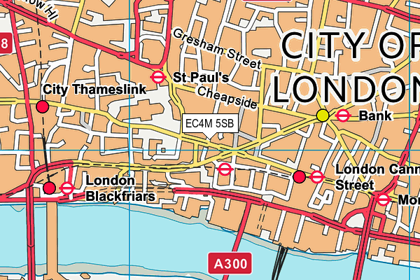 EC4M 5SB map - OS VectorMap District (Ordnance Survey) EC4M 5SB map - OS VectorMap District (Ordnance Survey)