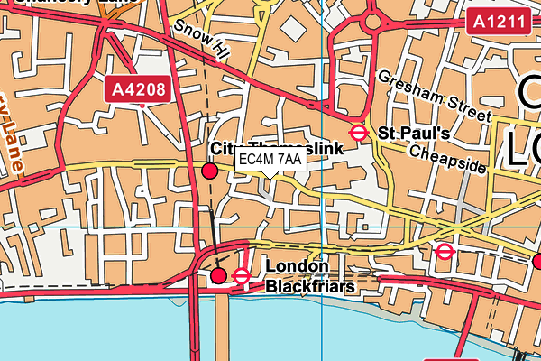 EC4M 7AA map - OS VectorMap District (Ordnance Survey) EC4M 7AA map - OS VectorMap District (Ordnance Survey)