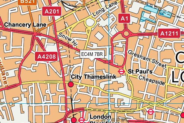 EC4M 7BR map - OS VectorMap District (Ordnance Survey) EC4M 7BR map - OS VectorMap District (Ordnance Survey)