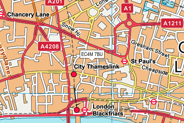 EC4M 7BU map - OS VectorMap District (Ordnance Survey) EC4M 7BU map - OS VectorMap District (Ordnance Survey)
