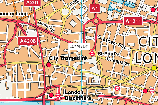 EC4M 7DY map - OS VectorMap District (Ordnance Survey) EC4M 7DY map - OS VectorMap District (Ordnance Survey)