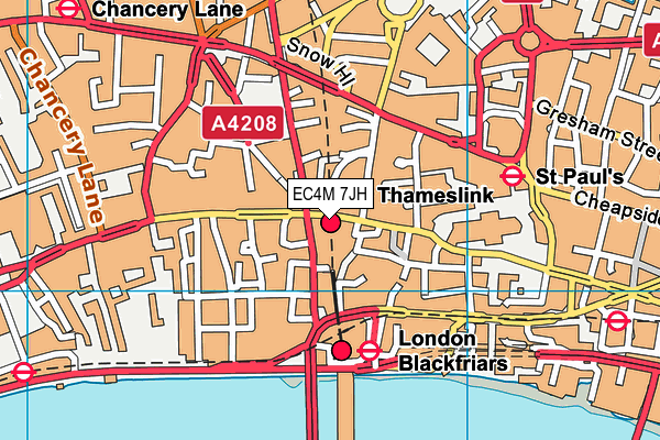 EC4M 7JH map - OS VectorMap District (Ordnance Survey) EC4M 7JH map - OS VectorMap District (Ordnance Survey)