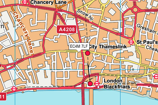 EC4M 7LF map - OS VectorMap District (Ordnance Survey) EC4M 7LF map - OS VectorMap District (Ordnance Survey)