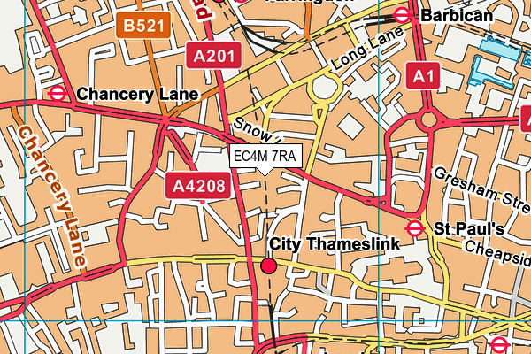 EC4M 7RA map - OS VectorMap District (Ordnance Survey) EC4M 7RA map - OS VectorMap District (Ordnance Survey)