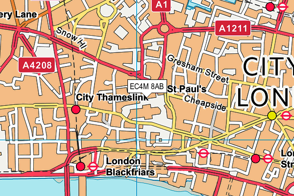 EC4M 8AB map - OS VectorMap District (Ordnance Survey) EC4M 8AB map - OS VectorMap District (Ordnance Survey)