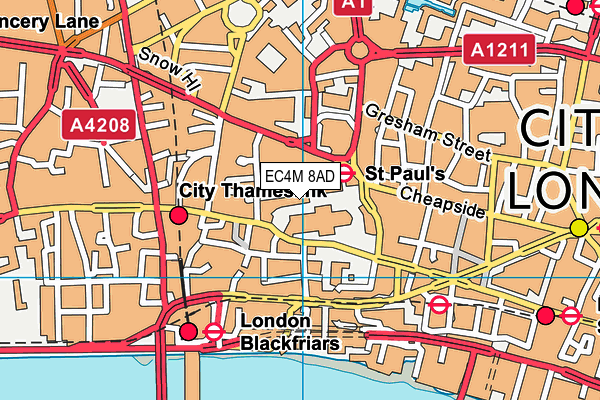EC4M 8AD map - OS VectorMap District (Ordnance Survey) EC4M 8AD map - OS VectorMap District (Ordnance Survey)