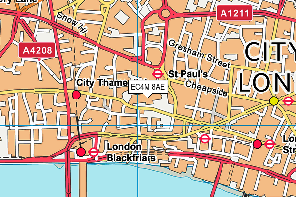 EC4M 8AE map - OS VectorMap District (Ordnance Survey) EC4M 8AE map - OS VectorMap District (Ordnance Survey)